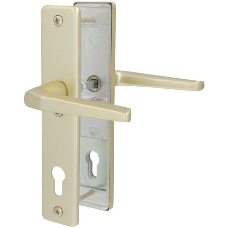 Alpertec Schutzbeschlag Tira Drücker/Drücker Aluminium neusilber 92 mm Beschläge