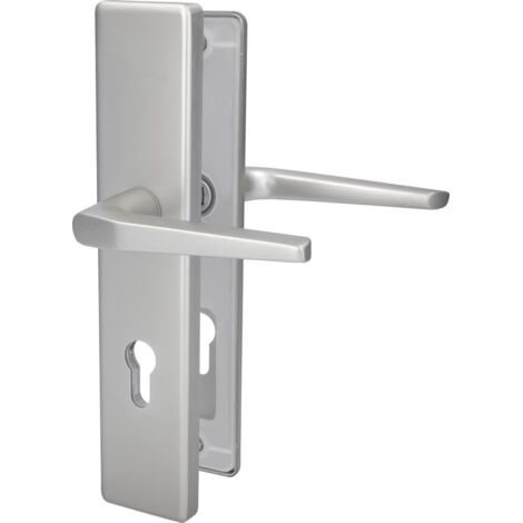 Alpertec Schutzbeschlag Tira Drücker/Drücker Aluminium silber 92 mm Türbeschläge
