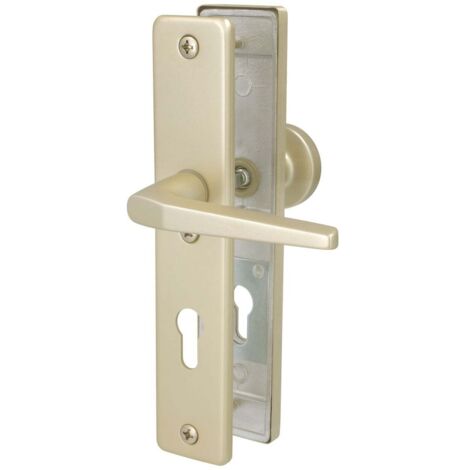 Alpertec Schutzbeschlag Tira Drücker/Knopf Aluminium neusilber 72 mm Türbeschläge