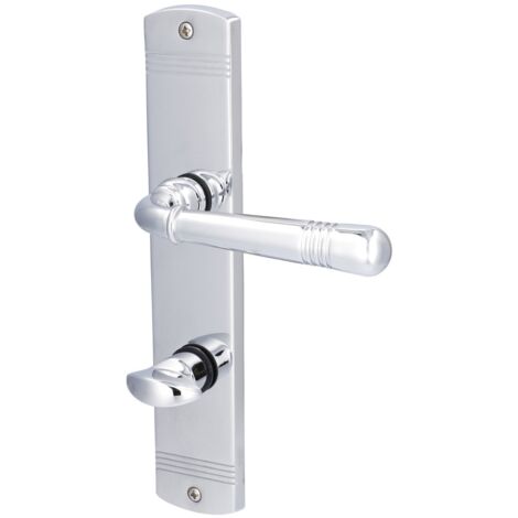 Alpertec WC-Langschildgarnitur Sale Messing silber abgerundet Beschläge
