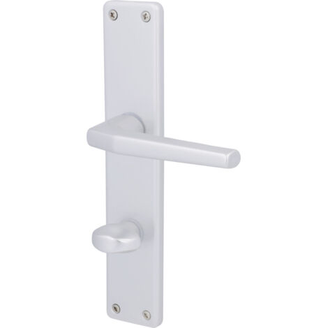 Alpertec WC-Langschildgarnitur Tanja Aluminium F1 silber eckig Beschläge