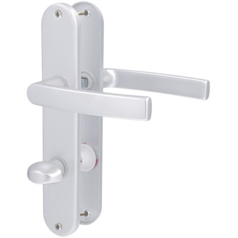 Alpertec WC-Langschildgarnitur Vanda Aluminium F1 silber abgerundet Beschläge
