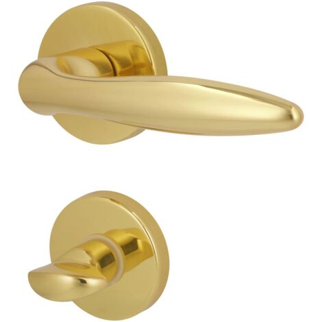 Alpertec WC-Rosettengarnitur Alison Messing gold rund Beschläge