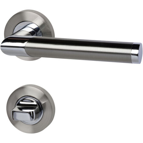 Alpertec WC-Rosettengarnitur Lissabon Edelstahl silber rund Beschläge