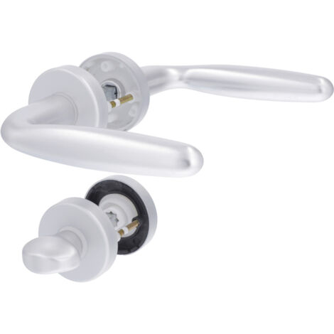 Alpertec WC-Rosettengarnitur Ray Aluminium silber rund Beschläge