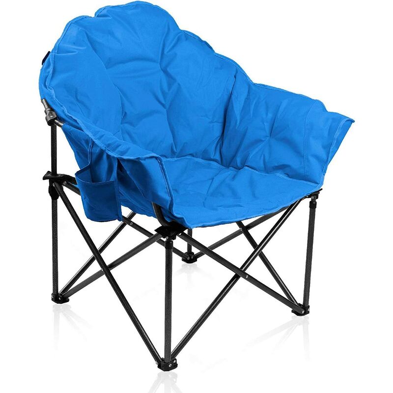 Alpha Camp - Chaise de camping pliable et légère avec porte-gobelet, chaise de camping avec sac de transport pour l'extérieur, moonchair jusqu'à 150