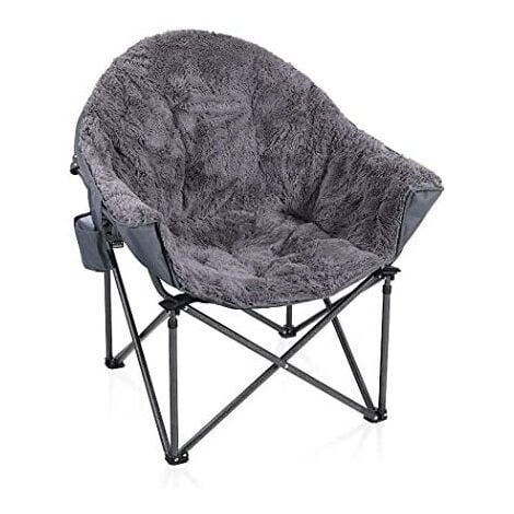 ALPHA CAMP Folding Moon Camping Chair Oversized Grey