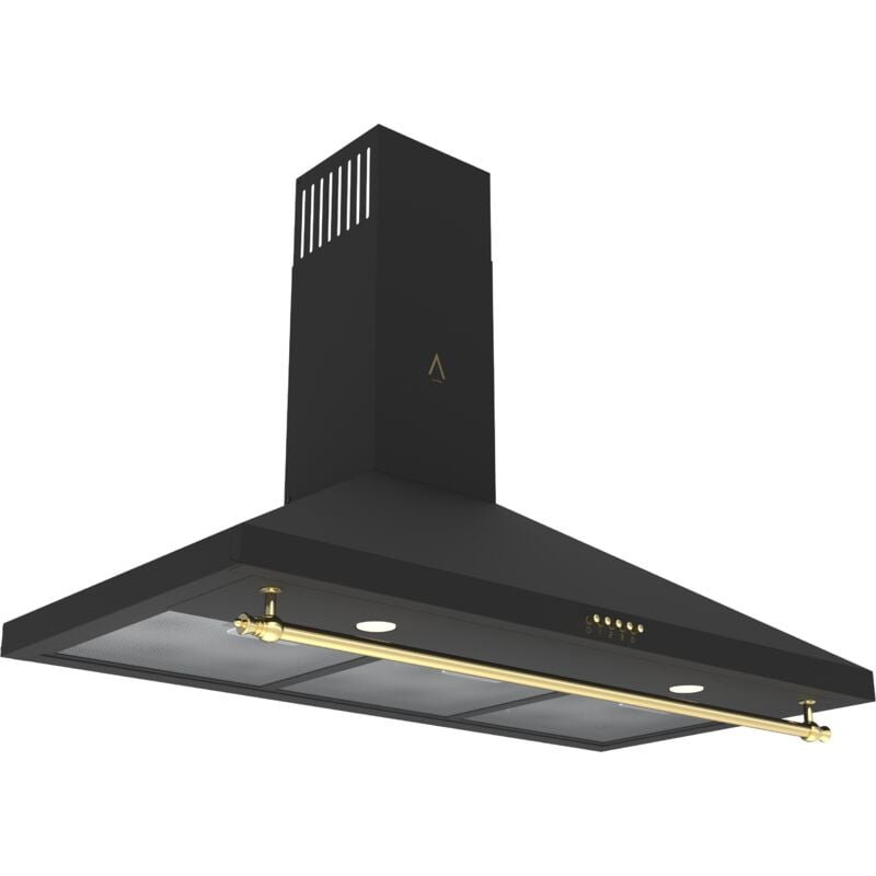 Alpha - Campana Decorativa Rústica Dorada gea GOLD-90. Clase a, 850 m3, Luz Led Alta Gama