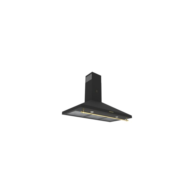 

Campana Decorativa Rústica Dorada GEA GOLD-90. Cristal Negro, 550 m3, Luz Led **Alta Gama** - Alpha