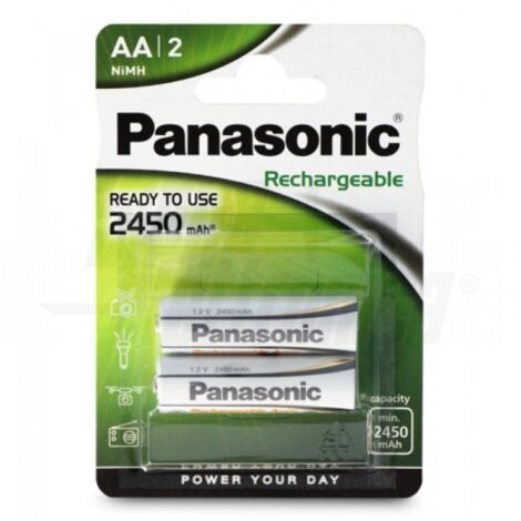 Alpha elettronica batteria ricaricabile aa 2450ma stilo blist. 2pezzi