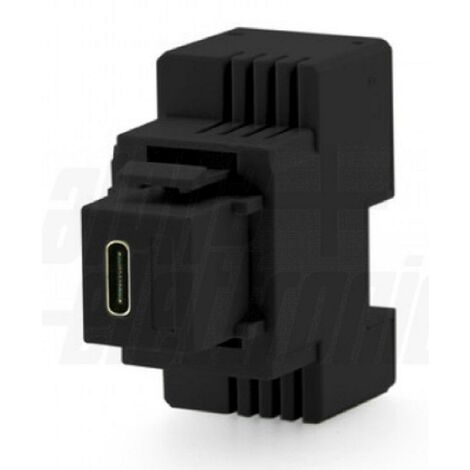Alpha elettronica caricatore keystone usb 5v 3a - nero 5-9-12v incasso