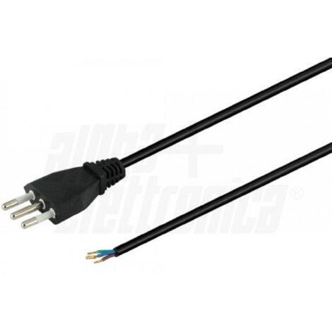 Alpha elettronica cavo con spina 10a con cavo spellato 1,5mt 3x075mm 23-006a