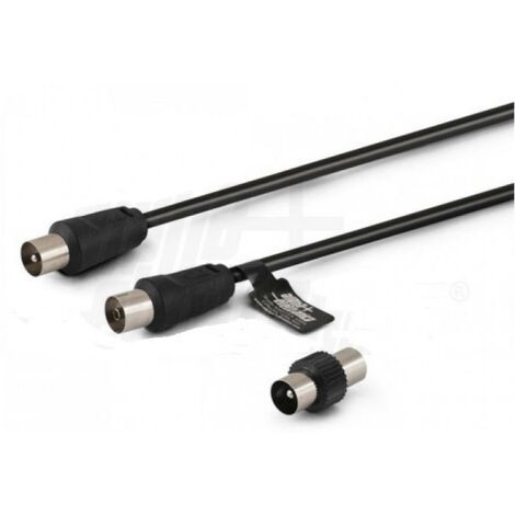 Alpha elettronica cavo tv m-f nero  adattatore m-m 1m poly 87-012/01b