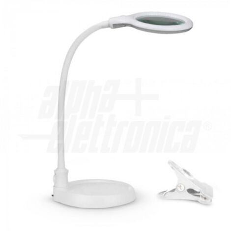 Alpha elettronica lampada laboratorio led con lente e braccio flex