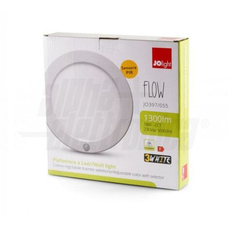 Alpha elettronica plafoniera led da incasso/soffitto 17w sensore mov