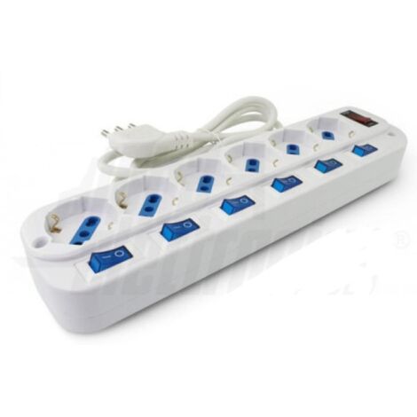 Alpha elettronica presa multipla sp16a a 6bp 10/16a  interruttore e protezione 23-048st/06