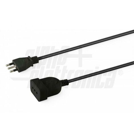 Alpha elettronica prolunga spina-pr. 10a 3x0.75 3 mt  nero 23-003b