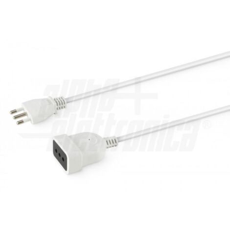 Alpha elettronica prolunga spina-presa  10a 3x0.75 3m bianco 23-003wb