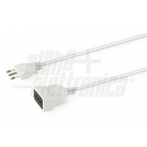 Alpha elettronica prolunga spina presa 10a 5m bianco 23-003/5wb
