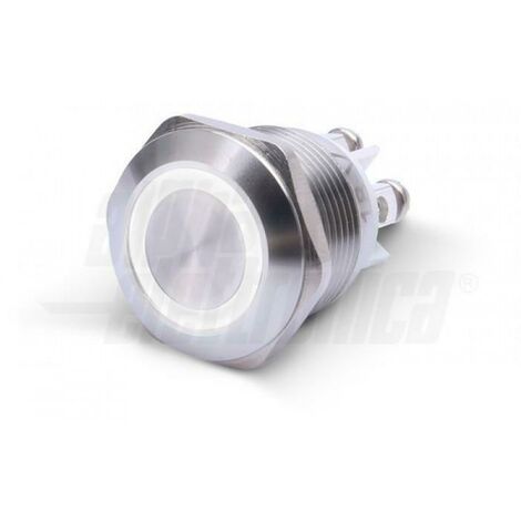 Alpha elettronica pulsante antivan.dalo 1pon/-/off vite 24v bianco 330-060-6