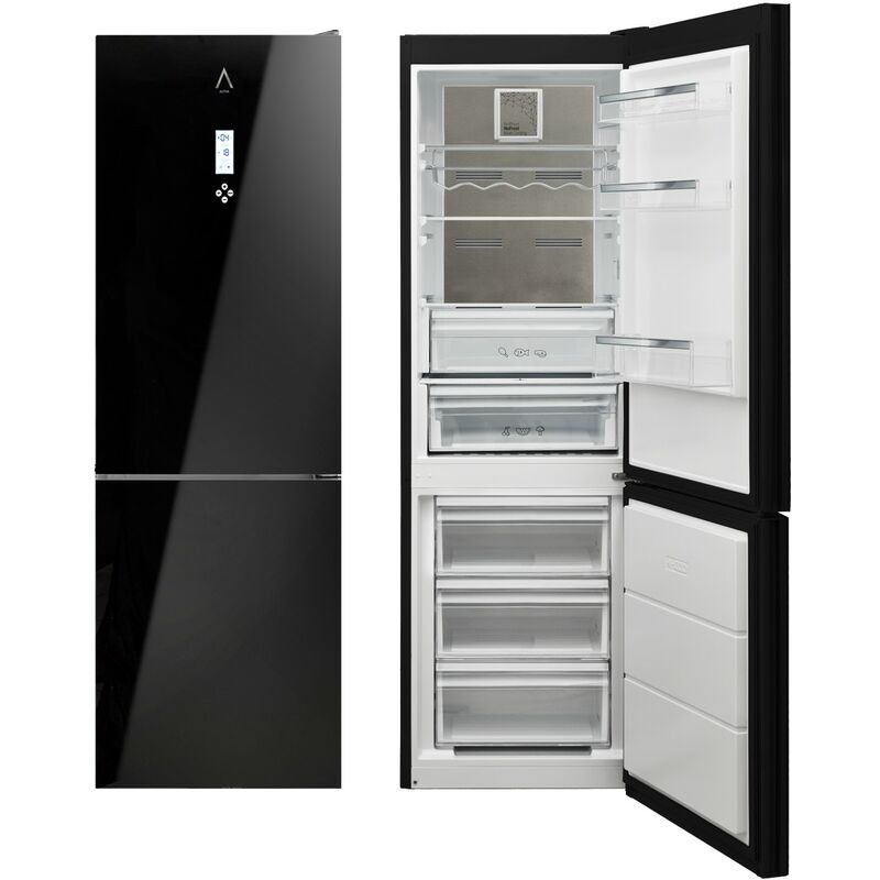 Alpha - Frigorífico Combi Pegasus Elite Pro-185 Cristal Negro, Metal Cooling, No Frost, Zona 0, Inverter, Alta Gama