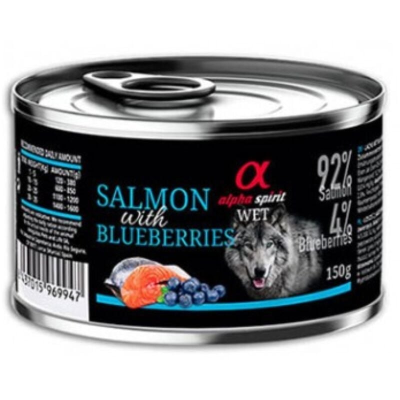 

Alpha Spirit Lata Salmón Arándanos Alimentación Húmeda para Perros - 12x150 gr