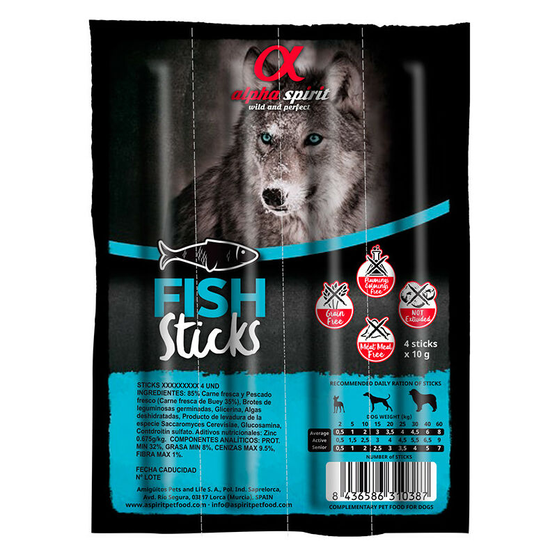 

Barritas Spirit de Pescado para Perro, 16 Uds. 10 GR - Alpha