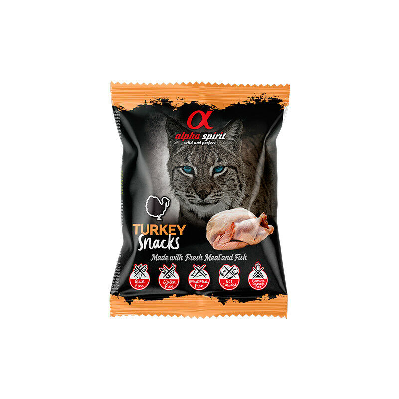 

spirit snacks de pavo gato (24 bolsas x 50g) para gatos - Alpha