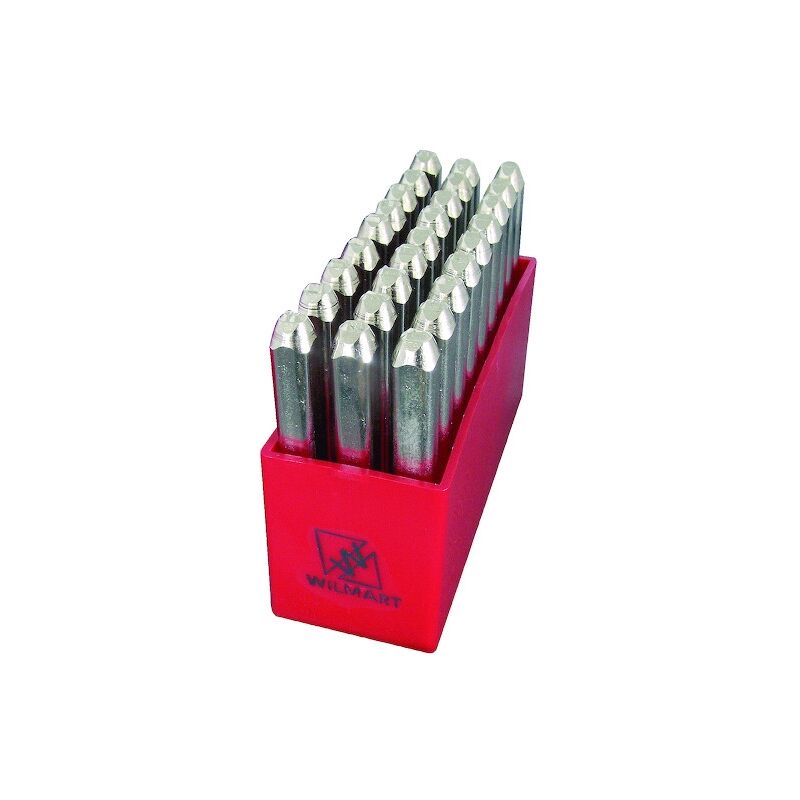 Wilmart - Alphabet à frapper en acier gauche hauteur 4 mm