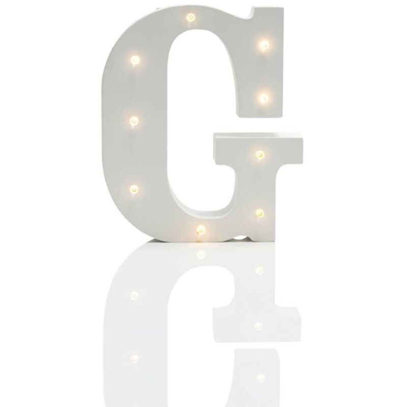 Alphabet 'g' Marquee Battery Light Up Circus Letter, Warm White LEDs, 16cm