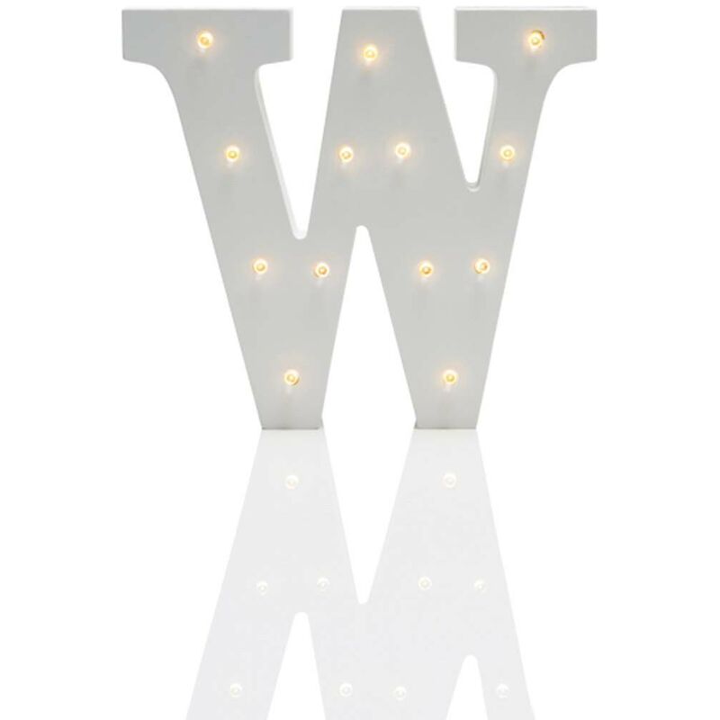 Alphabet 'w' Marquee Battery Light Up Circus Letter, Warm White LEDs, 16cm