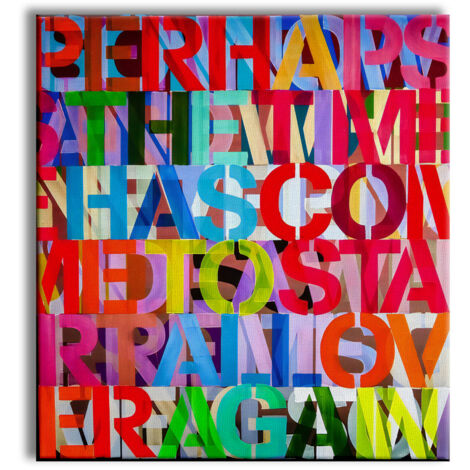 Alphabet -  Quadro Canvas Contemporaneo su telaio in legno - Misura: 100x100 cm