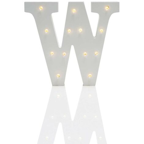 Alphabet 'W' Marquee Battery Light Up Circus Letter, Warm White LEDs, 16cm