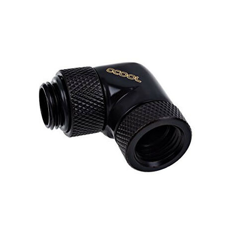Alphacool Eiszapfen Winkeladapter 90° bk drehbar G1/4 AG auf G1/4 IG - Deep Black (17260)
