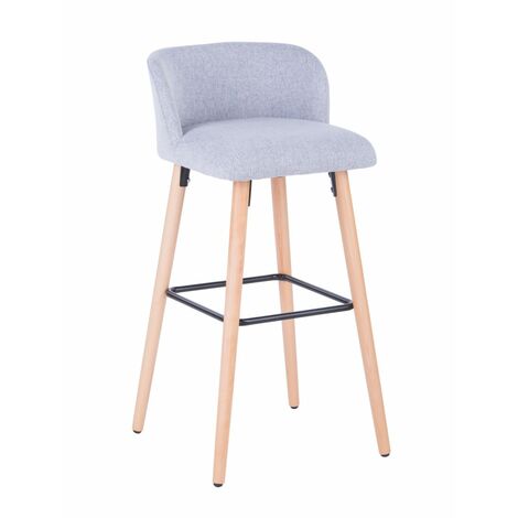 main image of "Alphason Claremont Grey Fabic Bar Stool With Back Rest"