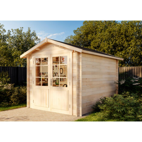 Alpholz Gartenhaus Bremen-28 B Gerätehaus aus Holz, Geräteschrank mit 28 mm Wandstärke, Gartenhaus mit Montagematerial