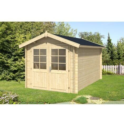 Alpholz Gartenhaus Bremen-28 C Gerätehaus aus Holz, Geräteschrank mit 28 mm Wandstärke, Gartenhaus mit Montagematerial