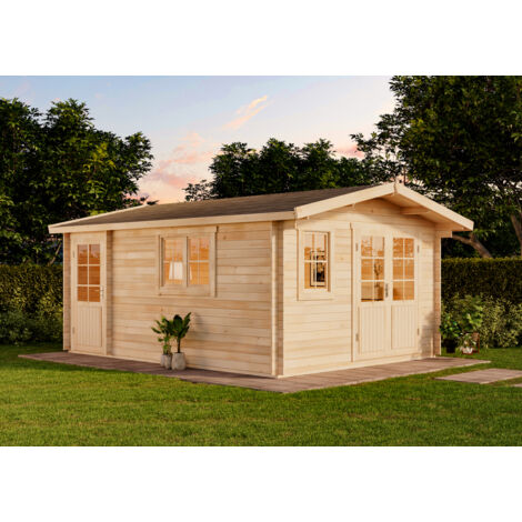 Alpholz Gartenhaus Jennifer-28 Gartenhaus aus Holz, Holzhaus mit 28 mm Wandstärke, Blockbohlenhaus mit Montagematerial
