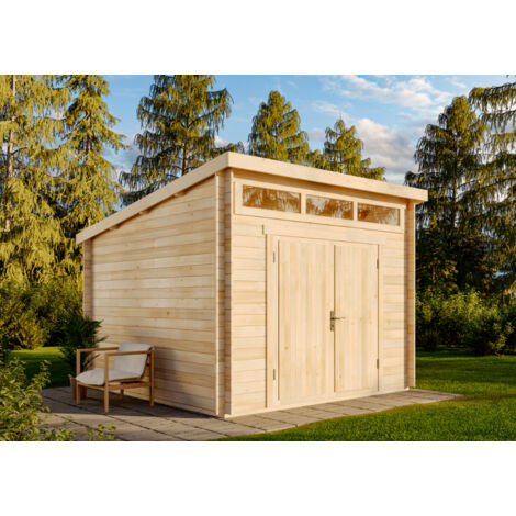 Alpholz Gartenhaus Modell Maria-Optima28 Gartenhaus aus Holz, Holzhaus mit 28 mm Wandstärke, Blockbohlenhaus mit Montagematerial