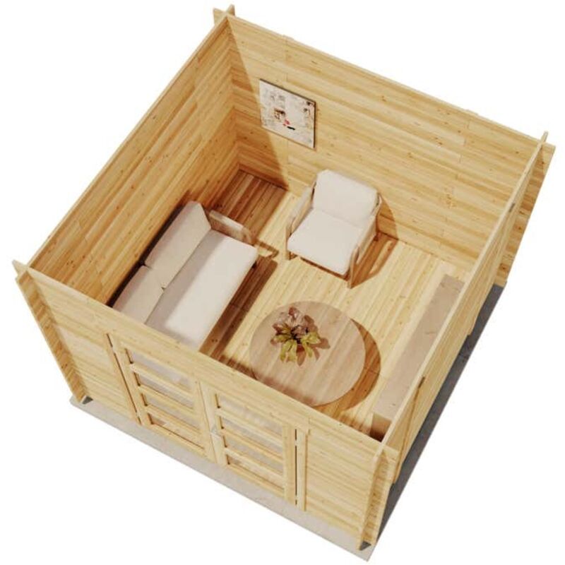 Gartenhaus Paloma Sol Gartenhaus Aus Holz , Holzhaus Mit 28 Mm Wandstärke, Blockbohlenhaus Mit Montagematerial - Alpholz
