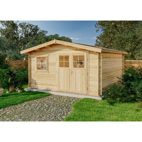 Alpholz Gartenhaus Valeria-28 Gartenhaus aus Holz, Holzhaus mit 28 mm Wandstärke, Blockbohlenhaus mit Montagematerial