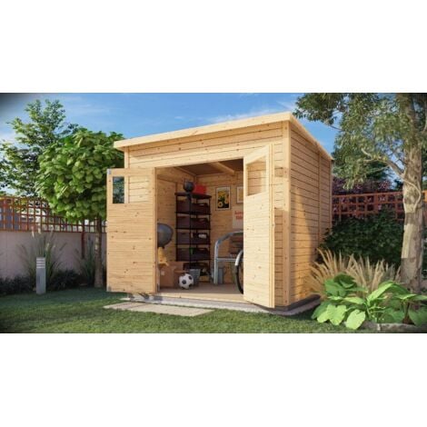 CARLSSON Alpholz Gerätehaus Mollie Gerätehaus aus Holz, Geräteschrank mit 14 mm Wandstärke, Gartenhaus mit Montagematerial