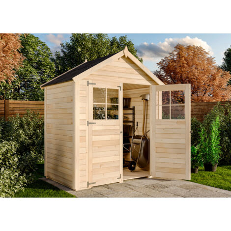 Alpholz Gerätehaus Osterbek Gerätehaus aus Holz, Geräteschrank mit 19 mm Wandstärke, Gartenhaus mit Montagematerial