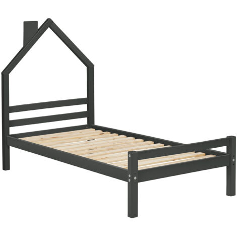 Alpi-Lit maison 90x200 cm en pin gris