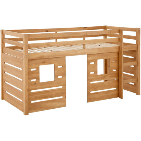 AlpiLit cabane surelevé enfant 90x200 cm en pin