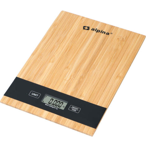 Alpina - Balance de cuisine numérique en bambou 5kg