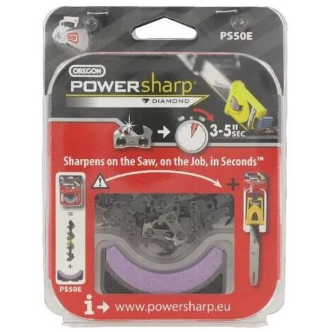 Alpina – Chaîne tronçonneuse PowerSharp 3/8' lp – Jauge 1.3 mm – 50 maillons – Affûtage rapide en 3 à 5 secondes – Compatible avec guide PowerSharp – PS50E