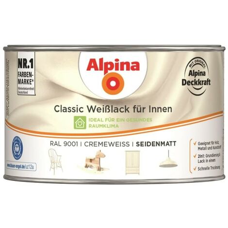 ALPINA Classic Weißlack, für Innen, Cremeweiß, seidenmatt, 300ml