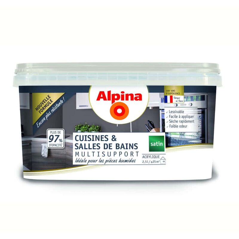 Peinture Cuisine & Bains 2.5 litres menthe glaciale Alpina