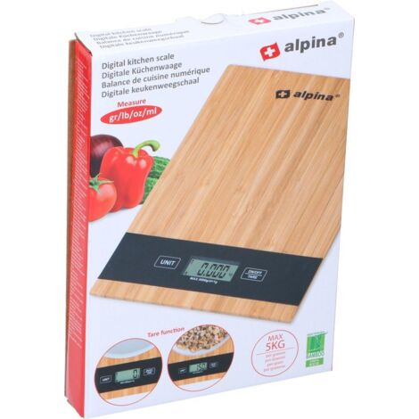 Alpina Digitale Bambou Keukenweegschaal 5 KG